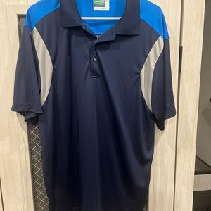 Men's Navy and Blue Polo Shirt